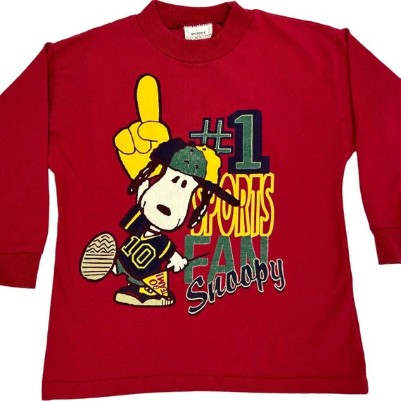 Snoopy 1 Sports Fan Vintage 90s Youth T Shirt 4T … - image 1