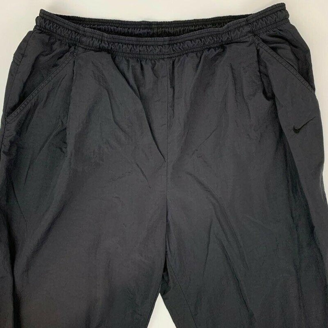 Vintage Nike Mens XXL 2XL Track Pants Black Pockets Drawstring Etsy