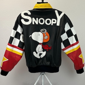 Snoopy Leather Jacket - Etsy