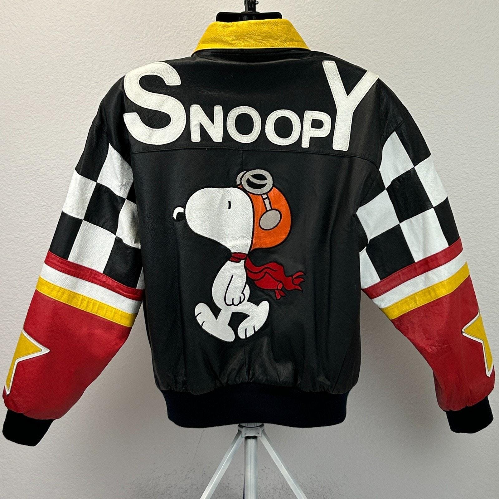 Snoopy Leather Jacket - Etsy