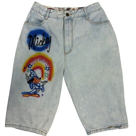 Mickey Mouse Vintage Womens Jean Shorts Jorts 80s Disney Denim Jakko Size 27 Etsy UK