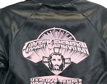 Jesus Christ Christian Vintage 80s 90s Satin Jacket Chosen Generation USA Large