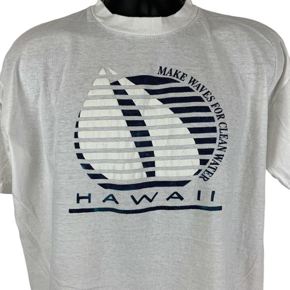 Make Waves For Clean Water Hawaii Vintage 80s T S… - image 1