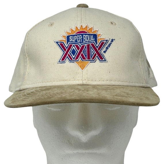 Super Bowl XXIX Hat Vintage 90s NFL 49ers Beige S… - image 2