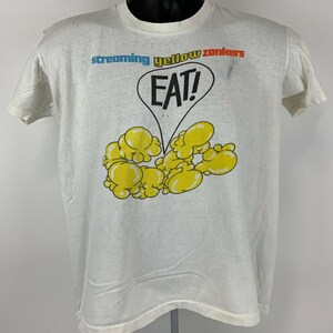 Distressed Screaming Yellow Zonkers Vintage 70s T Shirt Medium Snack Mens White image 2