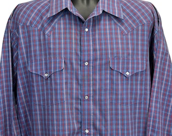 Panhandle Slim Vintage 90s Western Pearl Snap Shirt Cowboy Plaid Button Front XL
