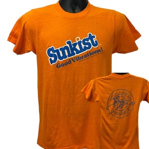 Vintage Sunkist Armadillo Airways Frisbee T Shirt Herren Klein Orange 80er Jahre Discraft