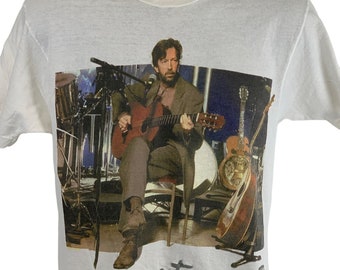 Eric Clapton MTV Unplugged Vintage 90s T Shirt Medium Rock Band Made In USA Tee