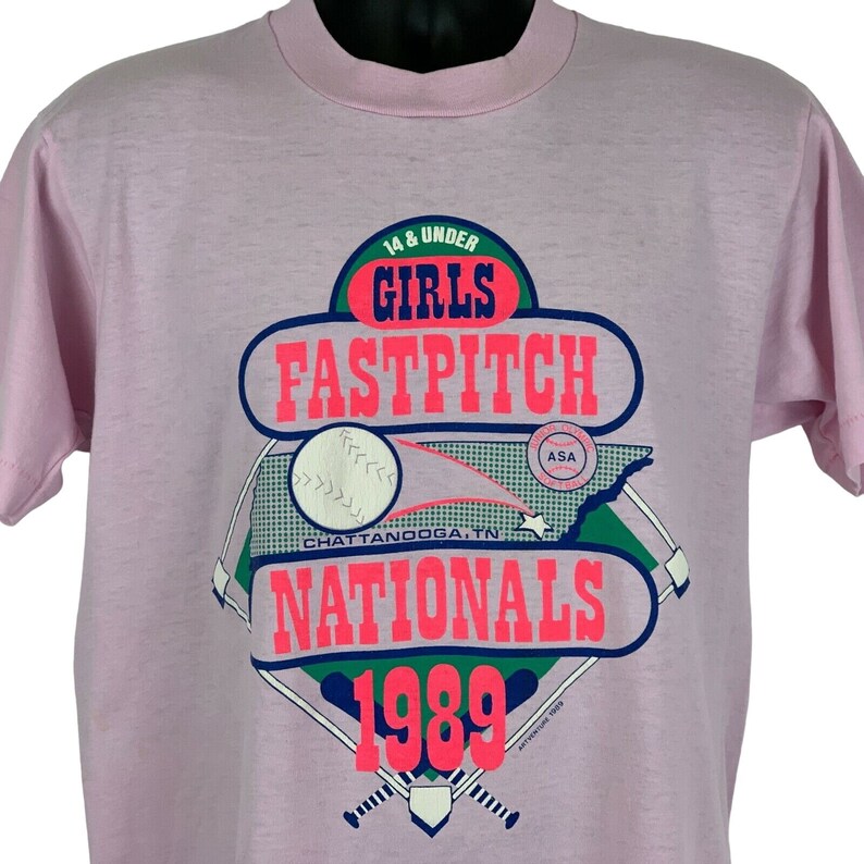 Girls Fastpitch Softball Nationals Vintage 80s T Shirt ASA USA Etsy