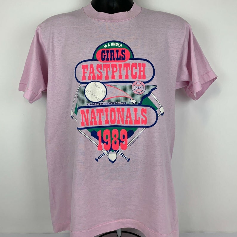 Girls Fastpitch Softball Nationals Vintage 80s T Shirt ASA USA Etsy