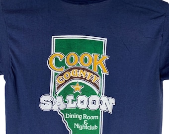 Cook County Saloon Vintage 80s T Shirt Edmonton Canada Nightclub Country Small