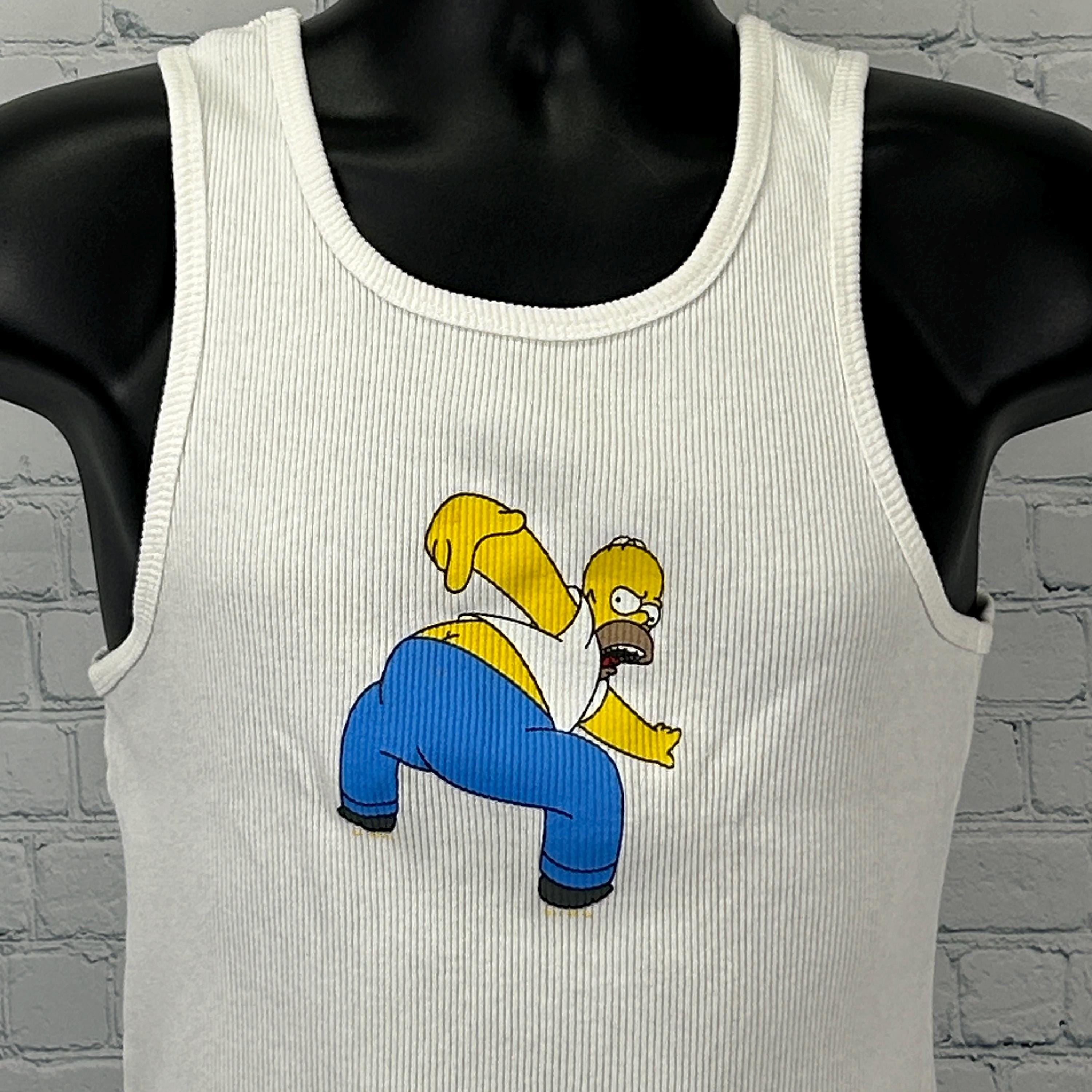 Vintage 90s the Simpsons Homer Simpson Tank Top TV Show White
