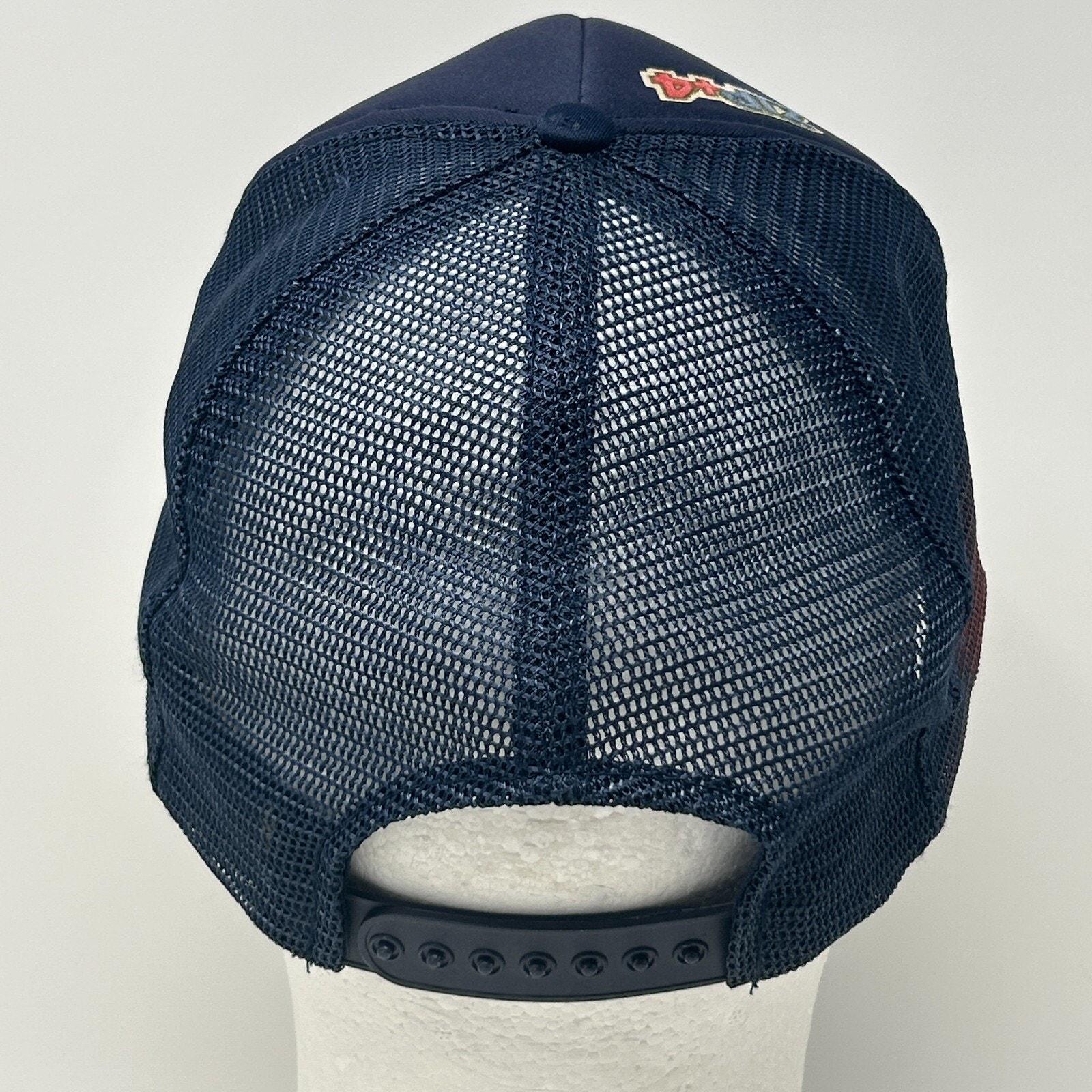 Vintage 80s USPS Express Mail Trucker Hat Cap Blue Eagle 