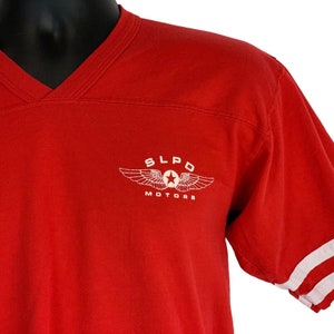 Vintage SLPD Police Department T Shirt Mens M Medium Red 80s Salt Lake City Cop