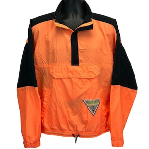 Vintage 90s BB Surf Windbreaker Jacket Mens XL X-Large Orange Surfer Surfing