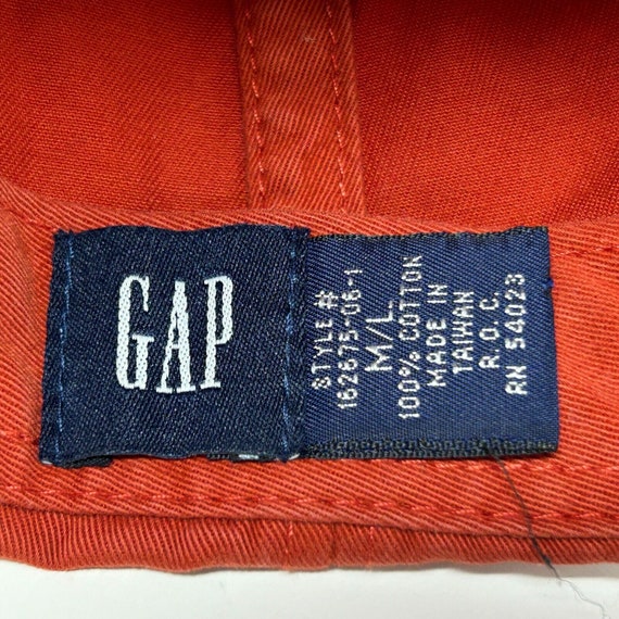 GAP Dad Hat Vintage 90s Blank Plain Solid Red Str… - image 8