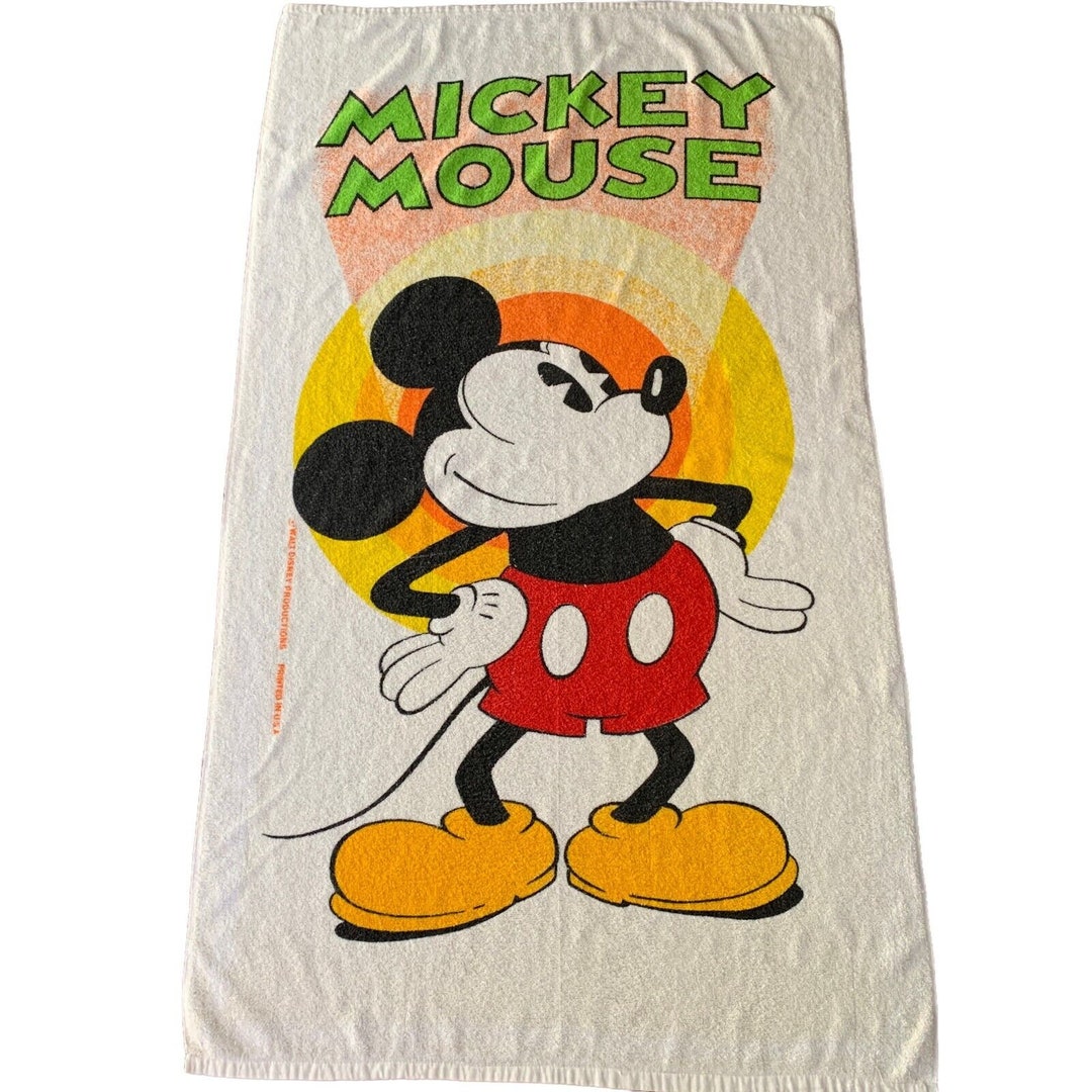 Walt Disney Mickey Mouse Beach Towel Vintage 80s 90s Etsy