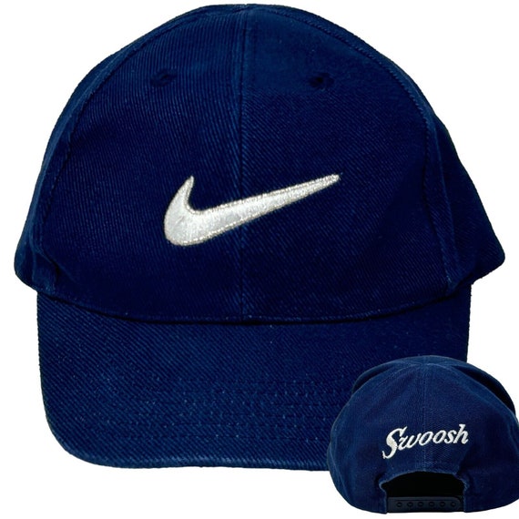 Nike Swoosh Logo Vintage 90s Toddler Hat Blue Kid… - image 1