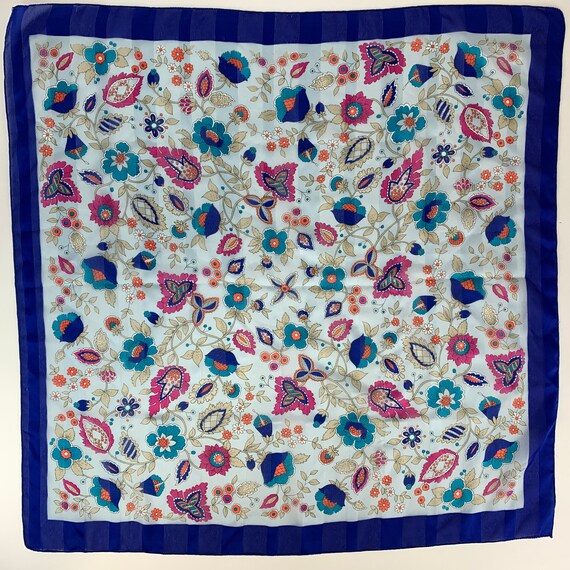 Silken by Berkshire Polyester Italy Made Blue Flor