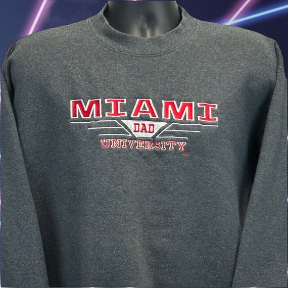 Miami University Dad Vintage Sweatshirt Large 90s Ohio Redhawks NCAA Mens Gray Etsy