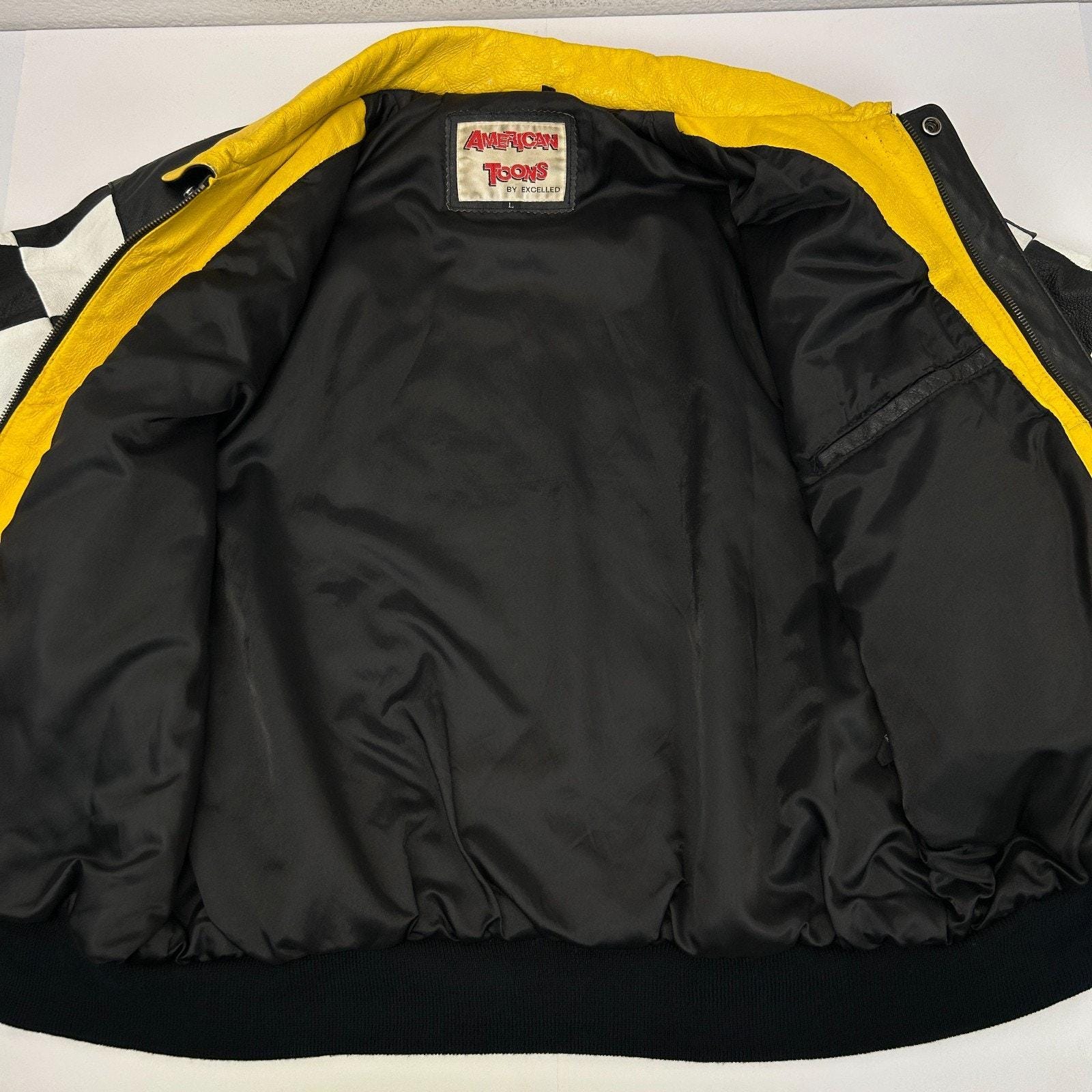 Vintage 90s Snoopy Peanuts Leather Bomber Jacket American Toons