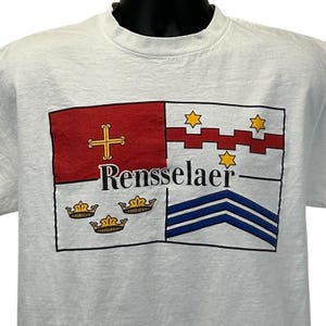 Vintage Rensselaer Polytechnic Institute T Shirt Herren L Large Weiß 90er Jahre Troy USA