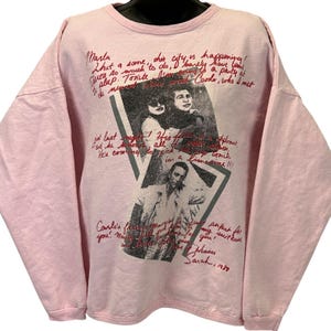Vintage anos 80 Itália Férias Carta Moletom Feminino Grande Italiano EUA Feito Rosa