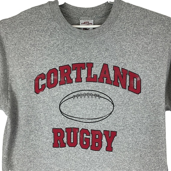 SUNY Cortland Rugby Vintage 90s T Shirt Red Drago… - image 1