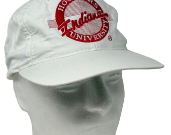 Indiana University Hoosiers Vintage 90s Hat White Circle Logo Baseball Cap