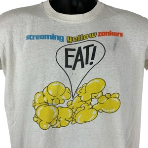 Distressed Screaming Yellow Zonkers Vintage 70s T Shirt Medium Snack Mens White image 1