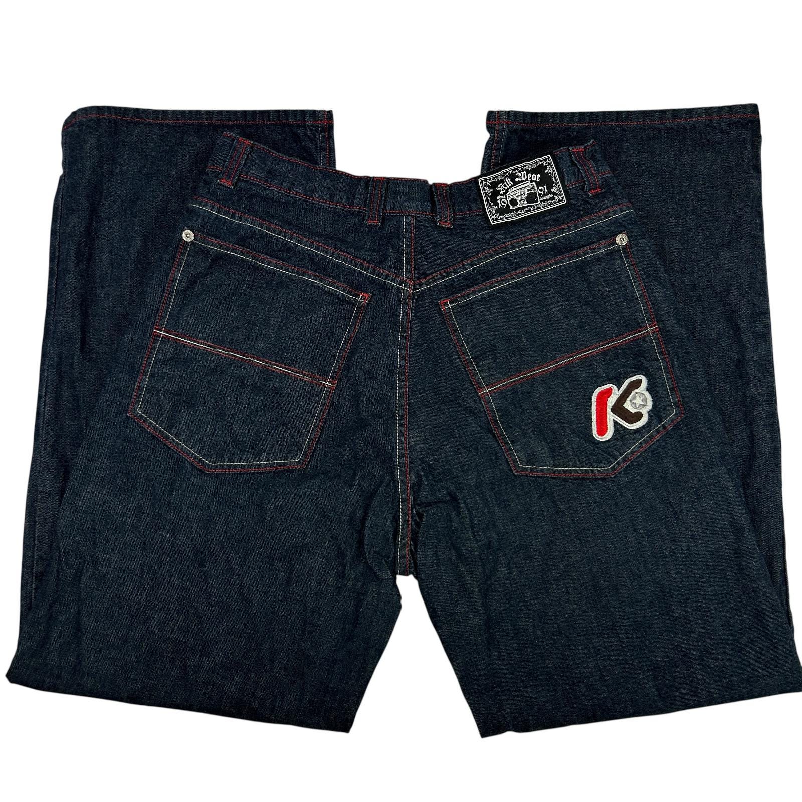 未使用90s KIKWEAR ブラック ワイドパンツ　USA製　W30 デニム 未使用90s KIKWEAR ブラック ワイドパンツ USA製 W30 デニム