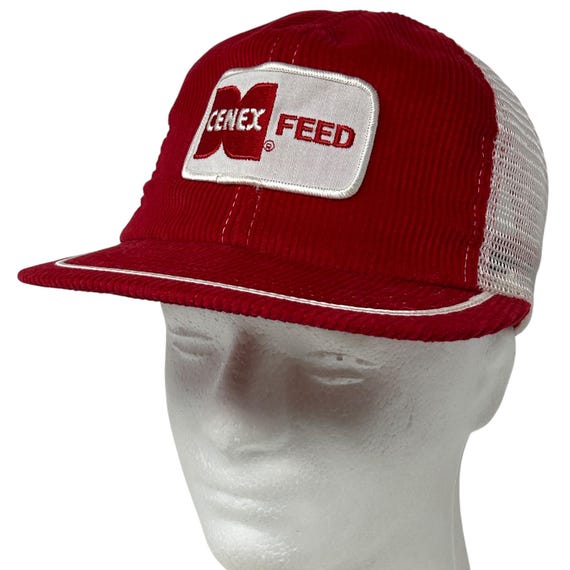 Vintage Cenex Feed Trucker Hat Cap Red 80s Farmer… - image 1
