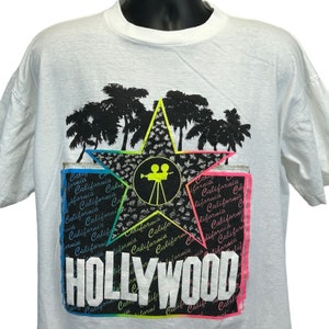 Vintage Hollywood California T Shirt Mens X-Large Tourist Travel Film 90s White
