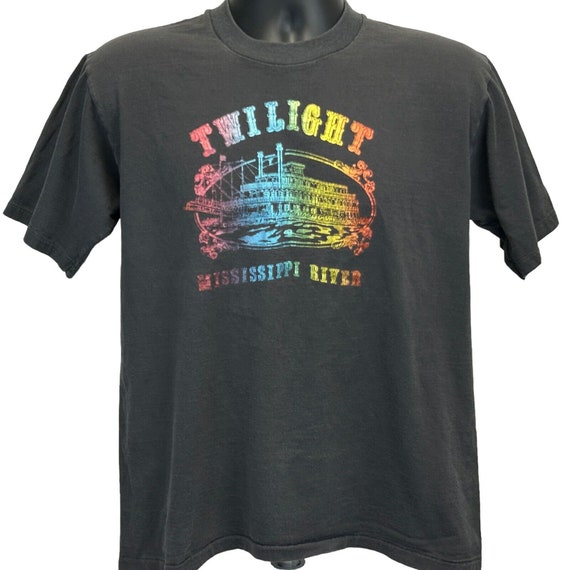 Mississippi River Twilight Riverboat T Shirt Larg… - image 2
