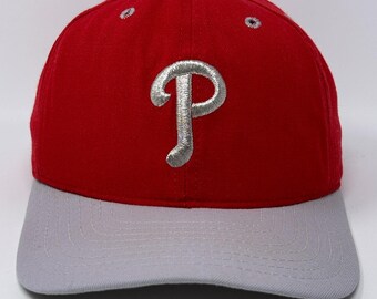 Casquette Baseball Vintage Philadelphia Phillies - Taille L, Rouge, Années 50/60 - Occasion Avec Usure