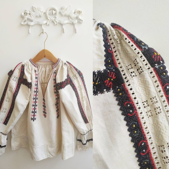 Rare antique Hungarian embroidered blouse