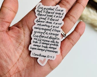 1 Corinthians 13:4-7 Vinyl Sticker, Love Is Patient, Bible Verse