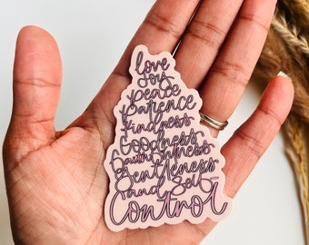 Fruit of the Spirit Sticker, Galatians 5:22, Bible Verse, Waterproof Vinyl, Religious Gift