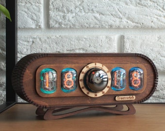 Nixie Tube Clock IN-12: Steampunk Alarm Clock with RGB Backlight