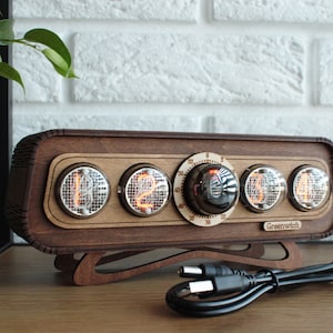Nixie Tube Wall Clock, Nixie clock In 4, Decatron OG-4, Nixie Tube Clock, Vacuum Tube Clock, Neon Bulb, Made in Ukraine