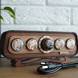 Nixie tube IN-4 Dekatron OG-4, Office clock, Gift for her, Gift for Boyfriend, Christmas gift idea, Made in Ukraine