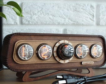 BESTSELLER Nixie Clock In-4 with Decatron Visual Effects Fathers Day Gift Idea, Gift for Her Business gift Neon Sign Nixie Uhr