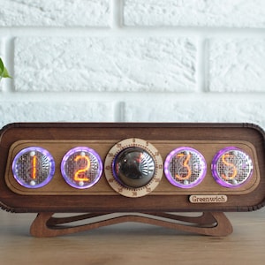 Nixie Clock In-4 Dekatron OG-4 Nixie Tube In-4 Gift for Her, Business gift, Neon Sign, Nixie Uhr, Made in Ukraine