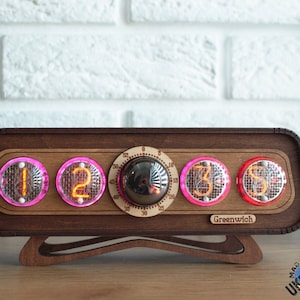 Nixie Tube Clock IN-4 with Dekatron OG-4: Steampunk Desk Clock
