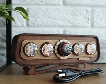 Reloj de pared con tubo Nixie, reloj Nixie In 4, Decatron OG-4, reloj con tubo Nixie, reloj con tubo de vacío, bombilla de neón, fabricado en Ucrania