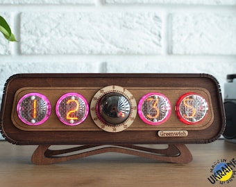 Nixie clock In-4 with Dekatron Og 4 Nixie Tube Clock, Steampunk Tube Clock,Christmas gift, Made in Ukraine, Business gift