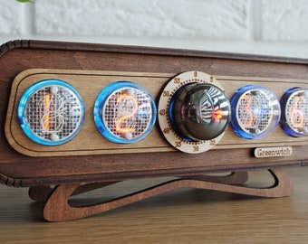 Nixie Tube Clock, Decatron Og 4, Nixie Clock In-4, Nixie Uhr, Neon Sign, Bulb Clock, Vacuum Clock, Made in Ukraine