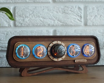 Nixie Tube Clock with RGB Remote - Decatron Og-4, In-4 Vacuum Lamp
