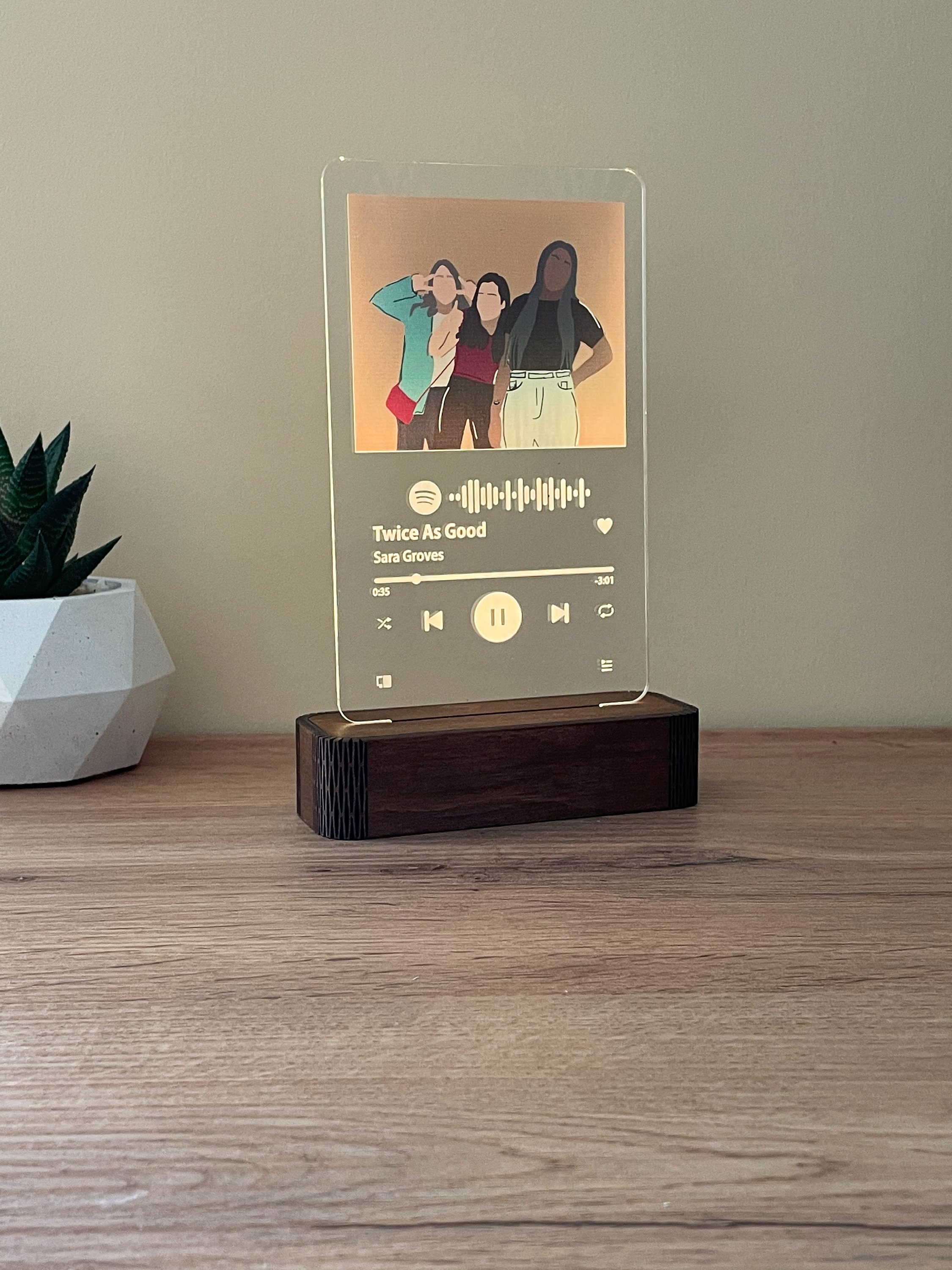 Spotify Night Light Spotify Glass Led Spotify Led Music Etsy