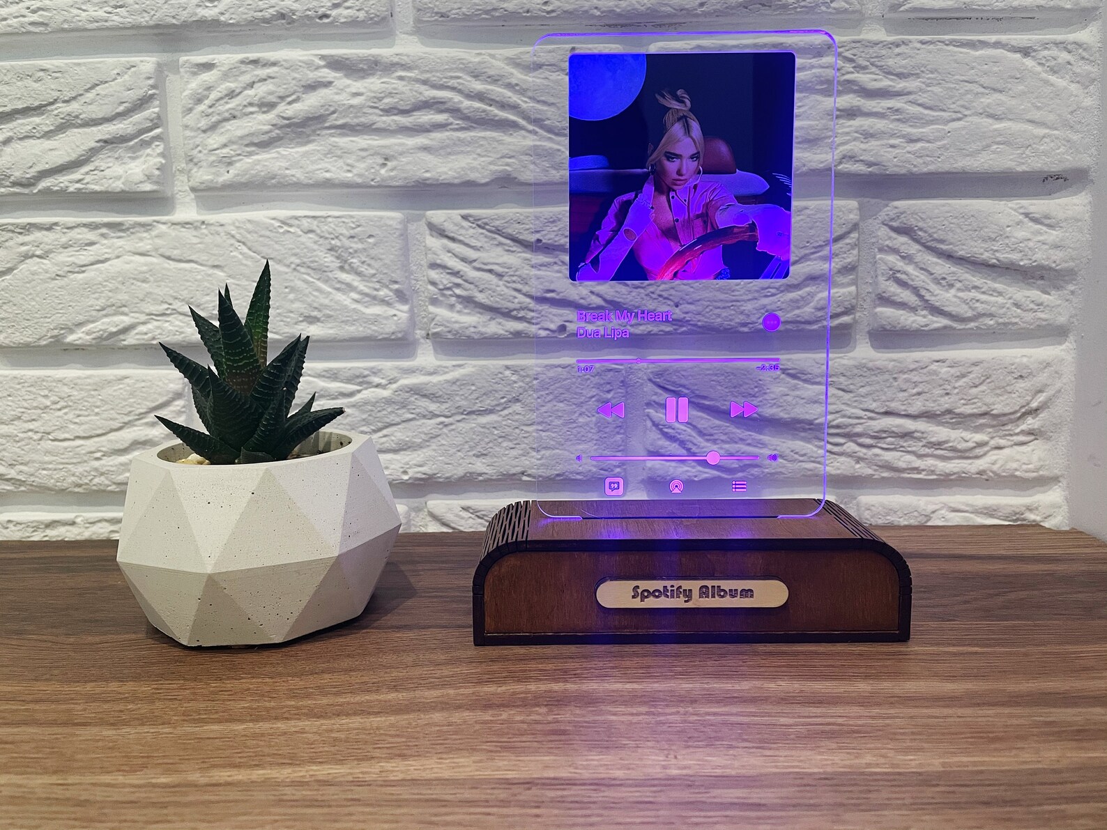 Spotify glass led light lamp 3D Acrylic Music Custom Song LED Etsy